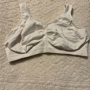 White Lace Trim Bra by Lunaire